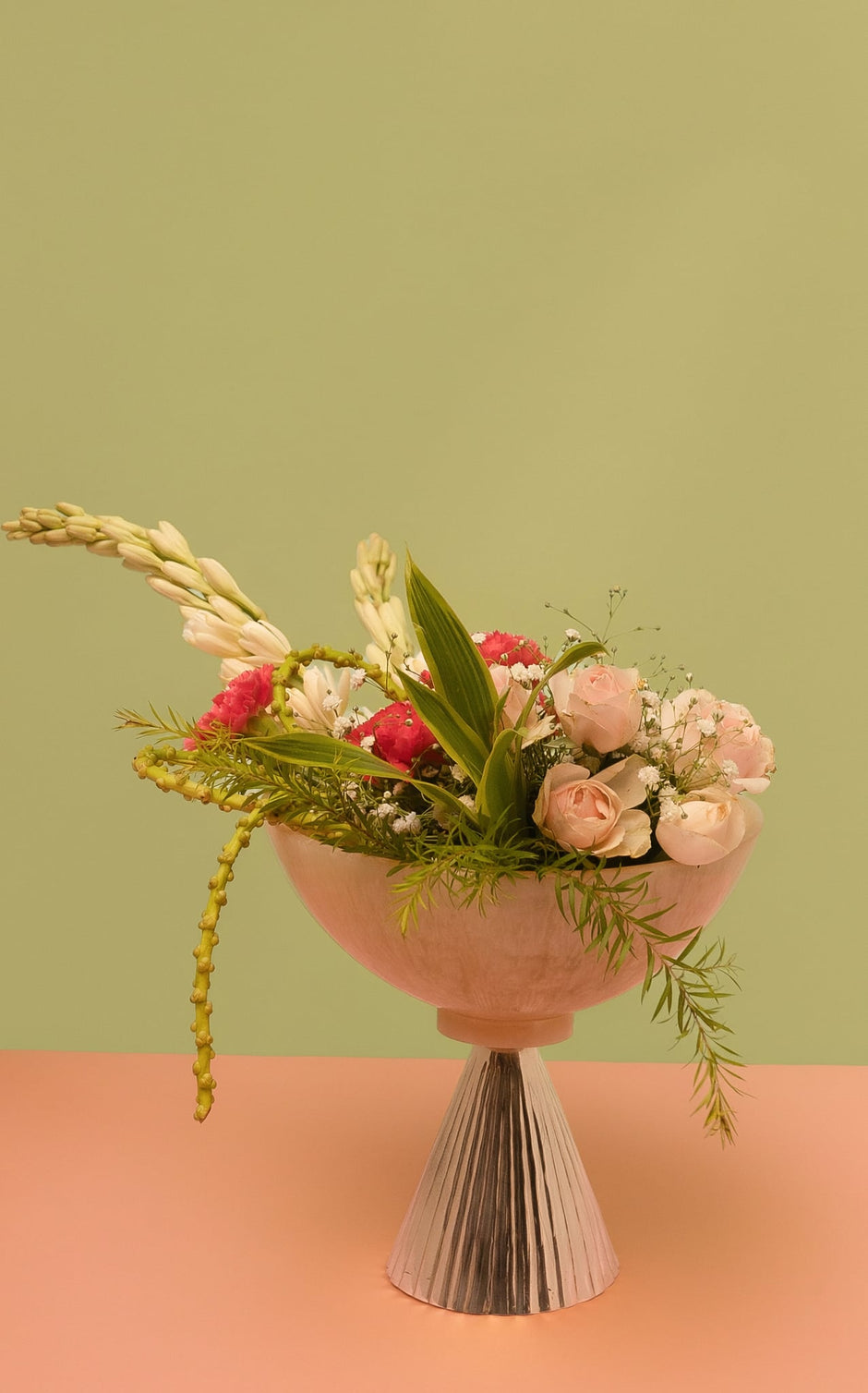 Resin Bowl with Stand — Silver Plated 9" Centrepiece