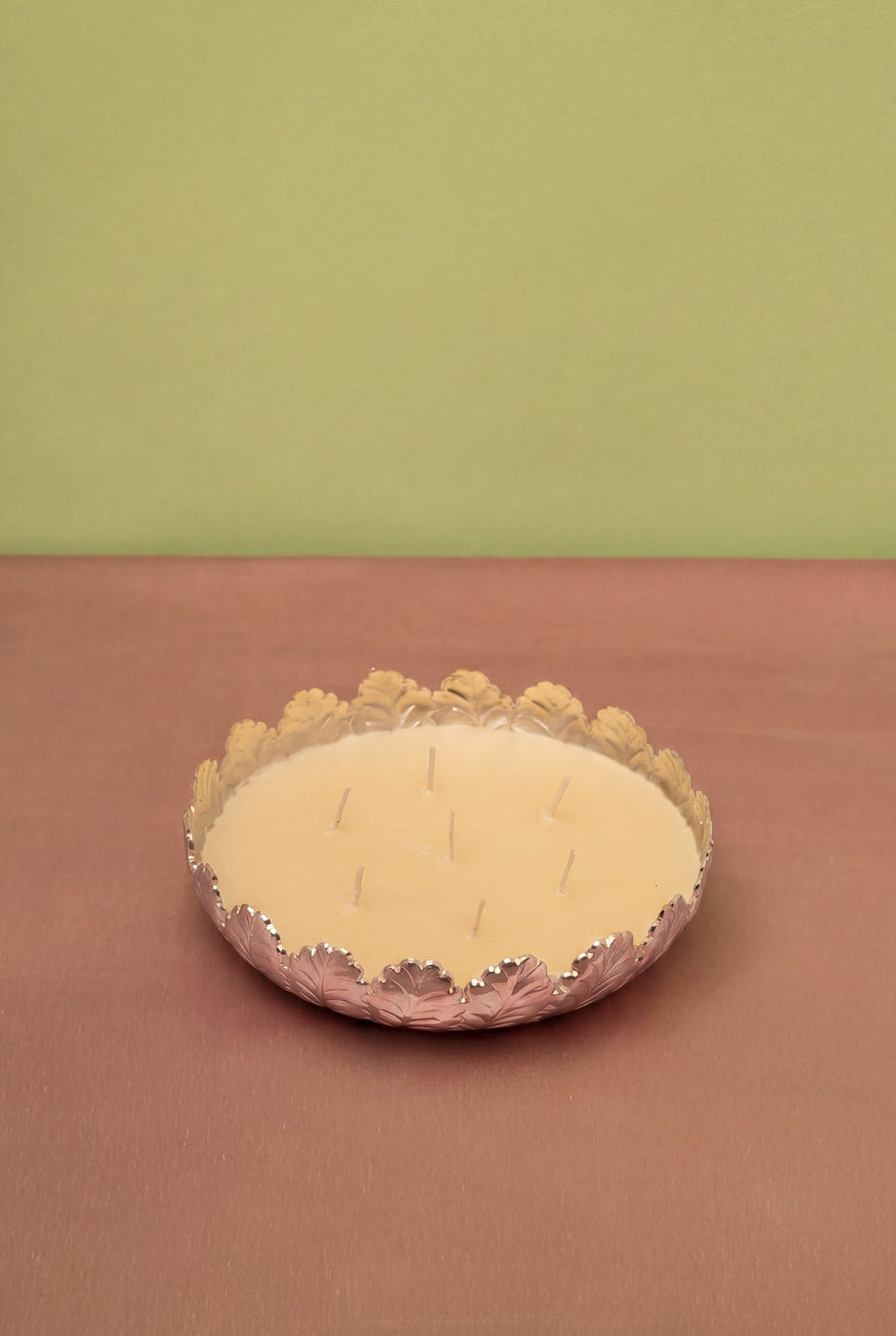 Silver Candle — Decorative Metal Candle 8"