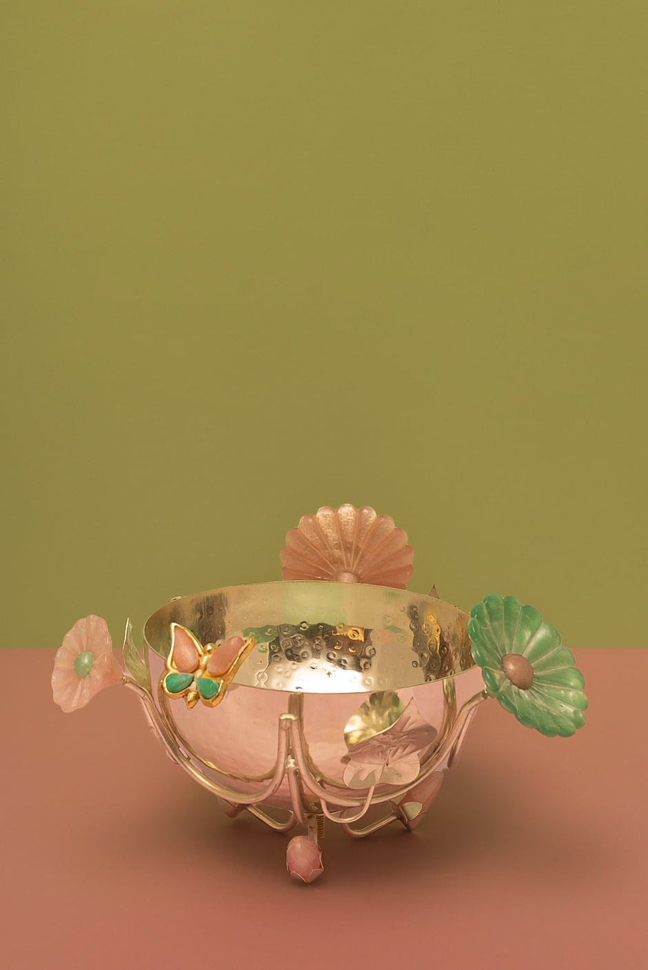 Silver Plated Floral Bowl — Embossed Serving Bowl