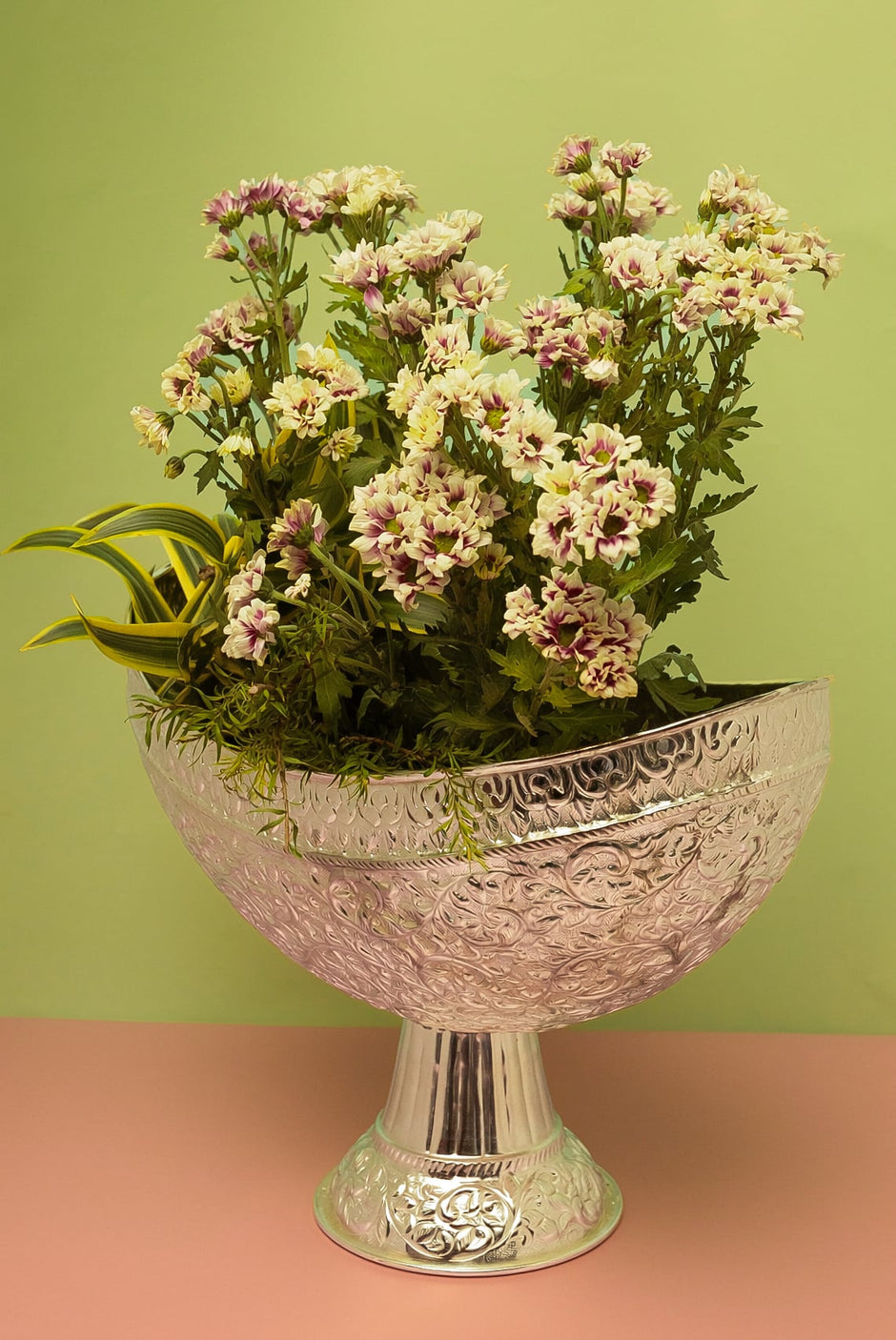 Silver Plated Oval Vase — Grand Centrepiece 16" x 10"