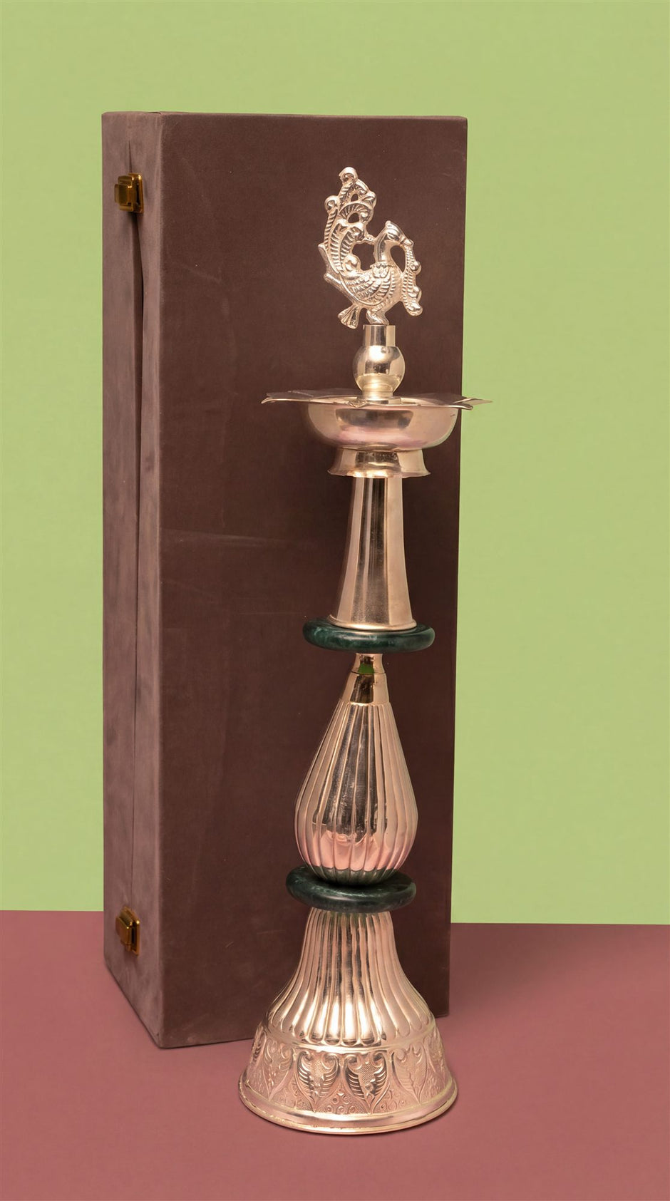Silver Plated Grand Samai — 24" Traditional Oil Lamp