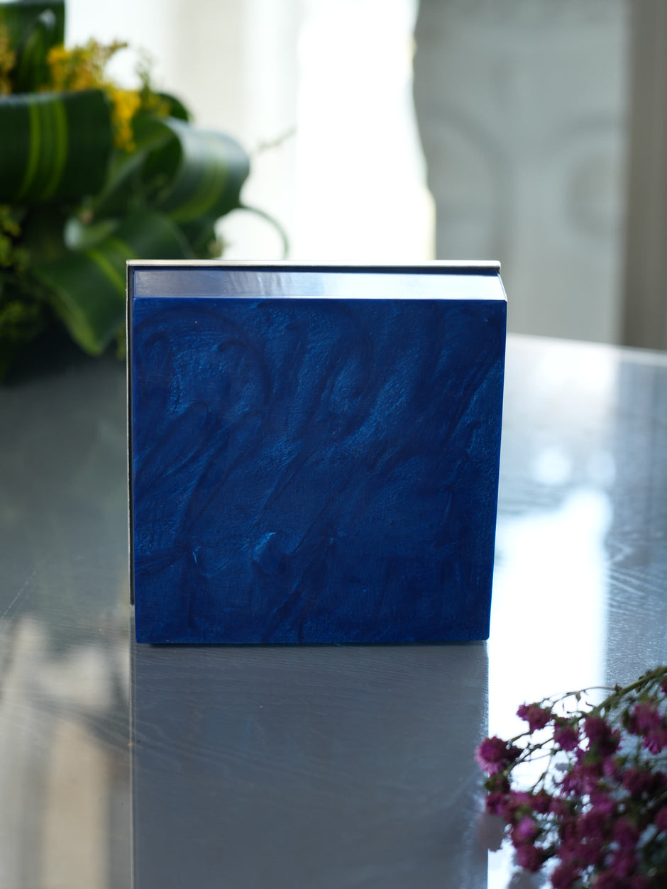 Peacock Box — Silver Plated 7" x 7" with Resin Base