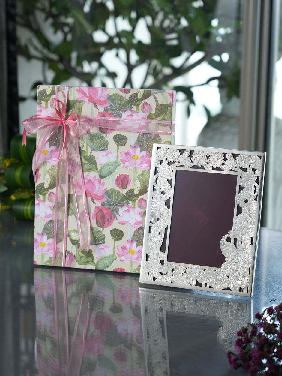 Peacock Photo Frame — Silver Plated 10.5" x 8.5"