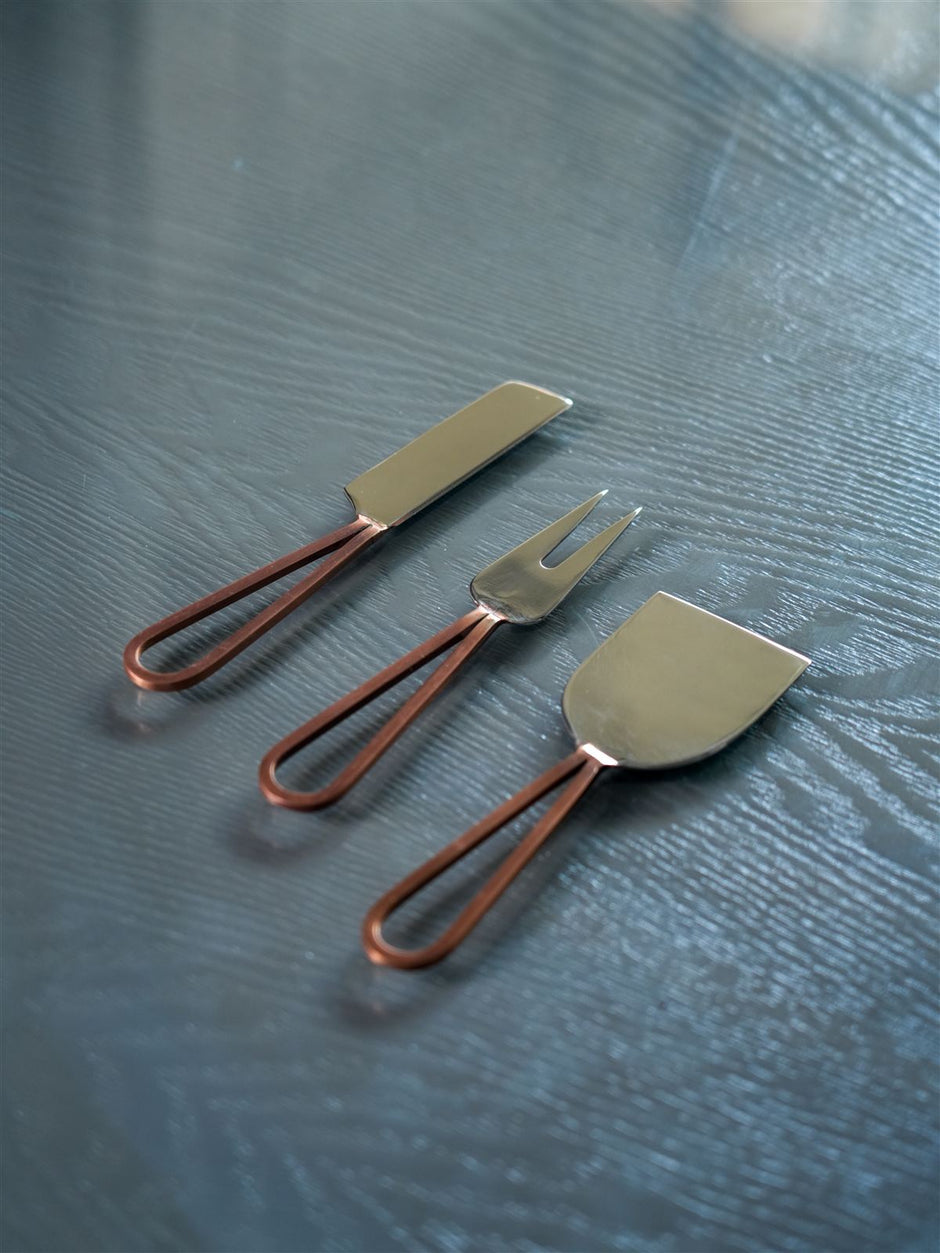 Cheese Knives — Decorative Metal Set 6.5