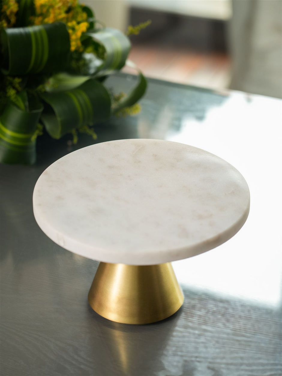 Lotus Marble Cake Stand — 12 Diameter