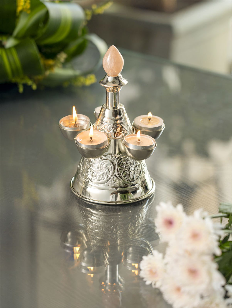 Panch Mukhi Diya — Silver Plated Five-Face Diya 8