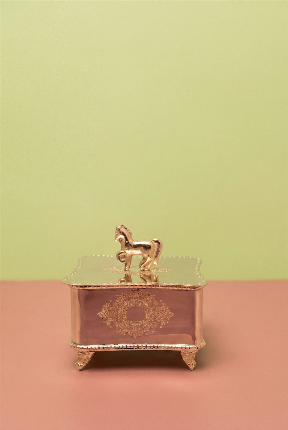 Horse Box — Silver Plated Keepsake 4" x 4" x 3"