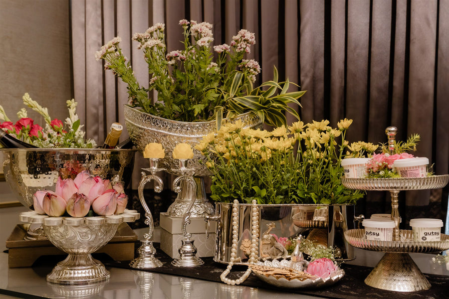 Silver-plated table setting styled by Ubhika Curations